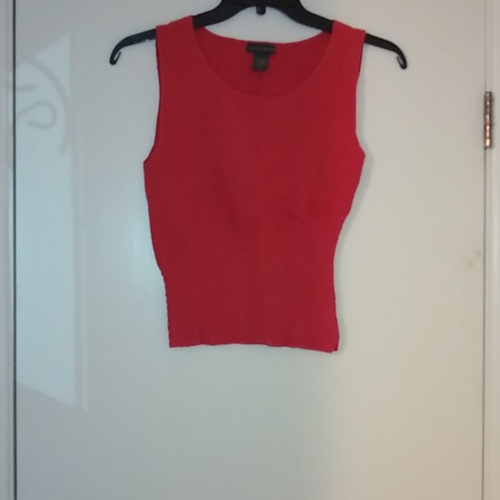 Coral Ribbed Stretch Tank